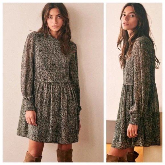 Sezane Dresses & Skirts - Sezane Odile Dress in Kashmir Black Paisley 44 12